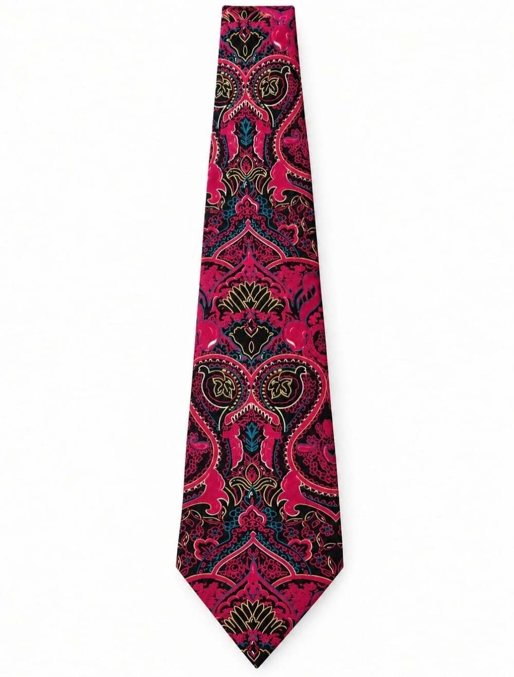Mark Alexander Tie 100% Silk Made USA Burgundy Paisley Vintage Mens Necktie